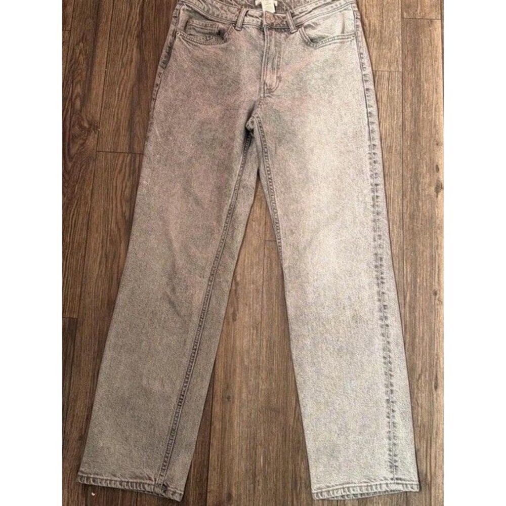 H&M Women’s Gray Baggy Fit Denim Jeans Cotton Light Wash Y2K